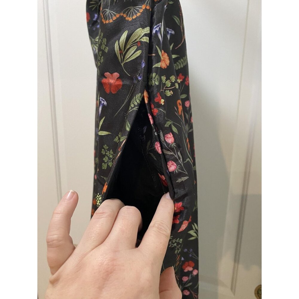 Hutch Olani Dress Womens 2XL Black Floral Maxi Bow Front Smocked Back Pockets - Picture 5 of 6